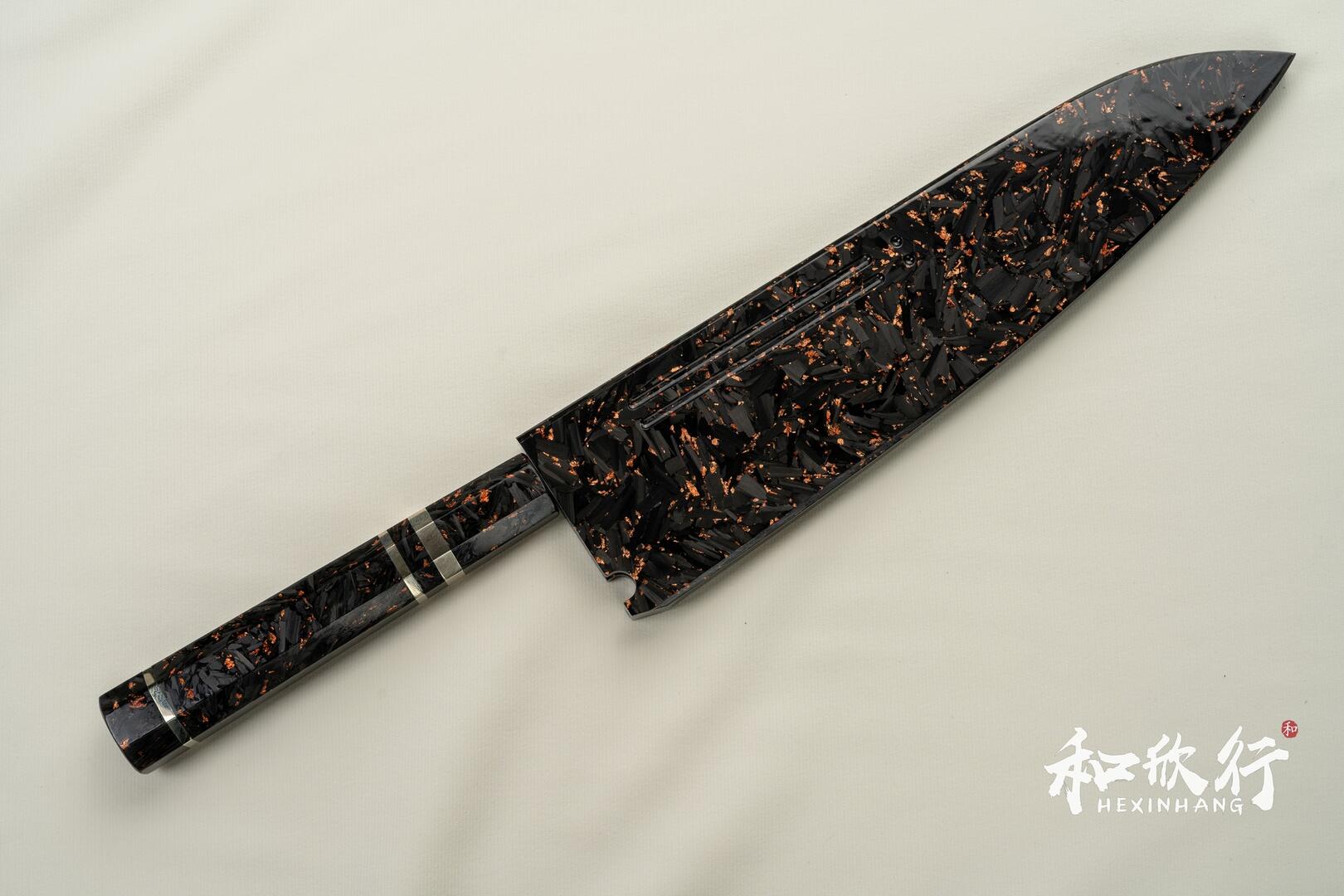 馬場刃物景清Baba-Hamono Kagekiyo 褐返青一鋼墨流和牛刀240MM